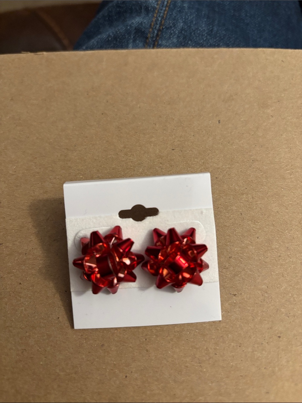 Red Bow Stud Earrings - Women Accessories